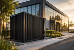 AluKol® Energieblock an einem modernen Gewerbeobjekt.