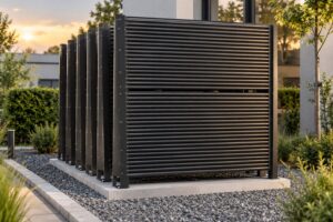 AluKol® Energieblock an einem modernen Gewerbeobjekt.